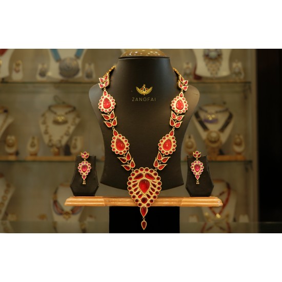 Dug Dugi Set |Silver base with 24-carat gold foil platted with original stone|