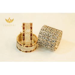 Net Style Bangles Gold | ONE PIECE  Net Style Bangles Gold | ONE PIECE