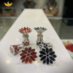 Thuriya Earrings | Pure Silver Meenakari  Thuriya Earrings | Pure Silver Meenakari