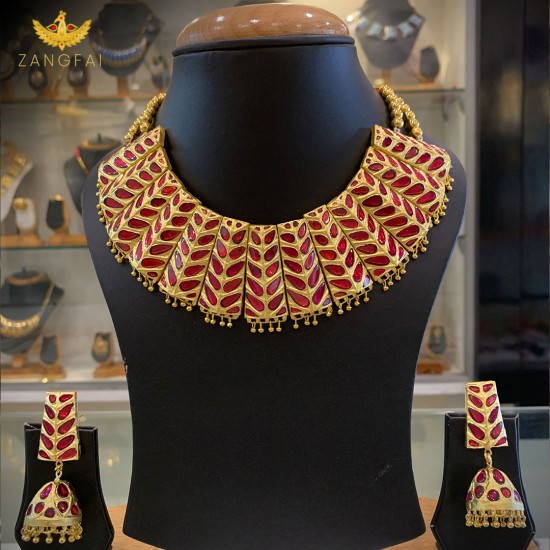 Assamese Traditional Maantasa set |Multilayered 24 carat gold foil plated in pure silver base