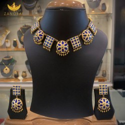 Assamese Traditional Jaapi Square Set | Blue Golden Assamese Traditional Jaapi Square Set | Blue Golden