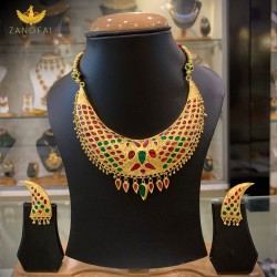 Assamese Traditional big styled Junbiri  Set |Multilayered 24 carat gold foil plated in pure silver base