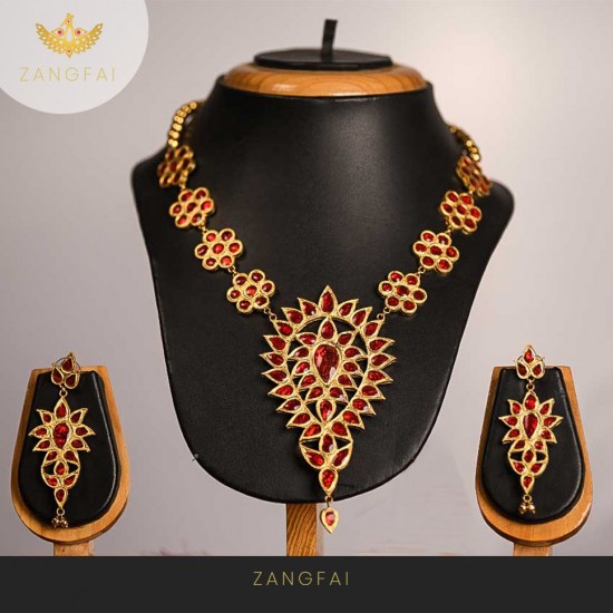 Assamese Traditional Main Set | Red Golden